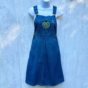 Vintage OshKosh B'Gosh Denim Blue Overall Dress Size 5 Vestbak USA Made